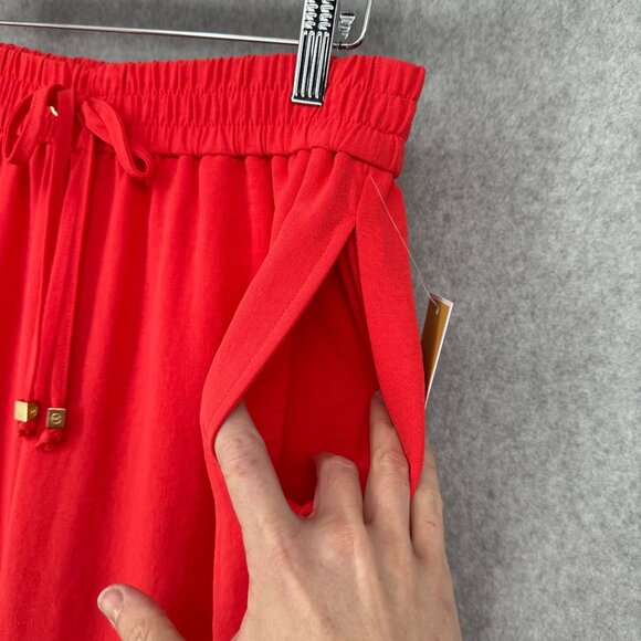 Michael Kors Womens Wide Leg Pant Size M Sea Coral Split Hem Flowy Beachy NEW - Picture 3 of 14